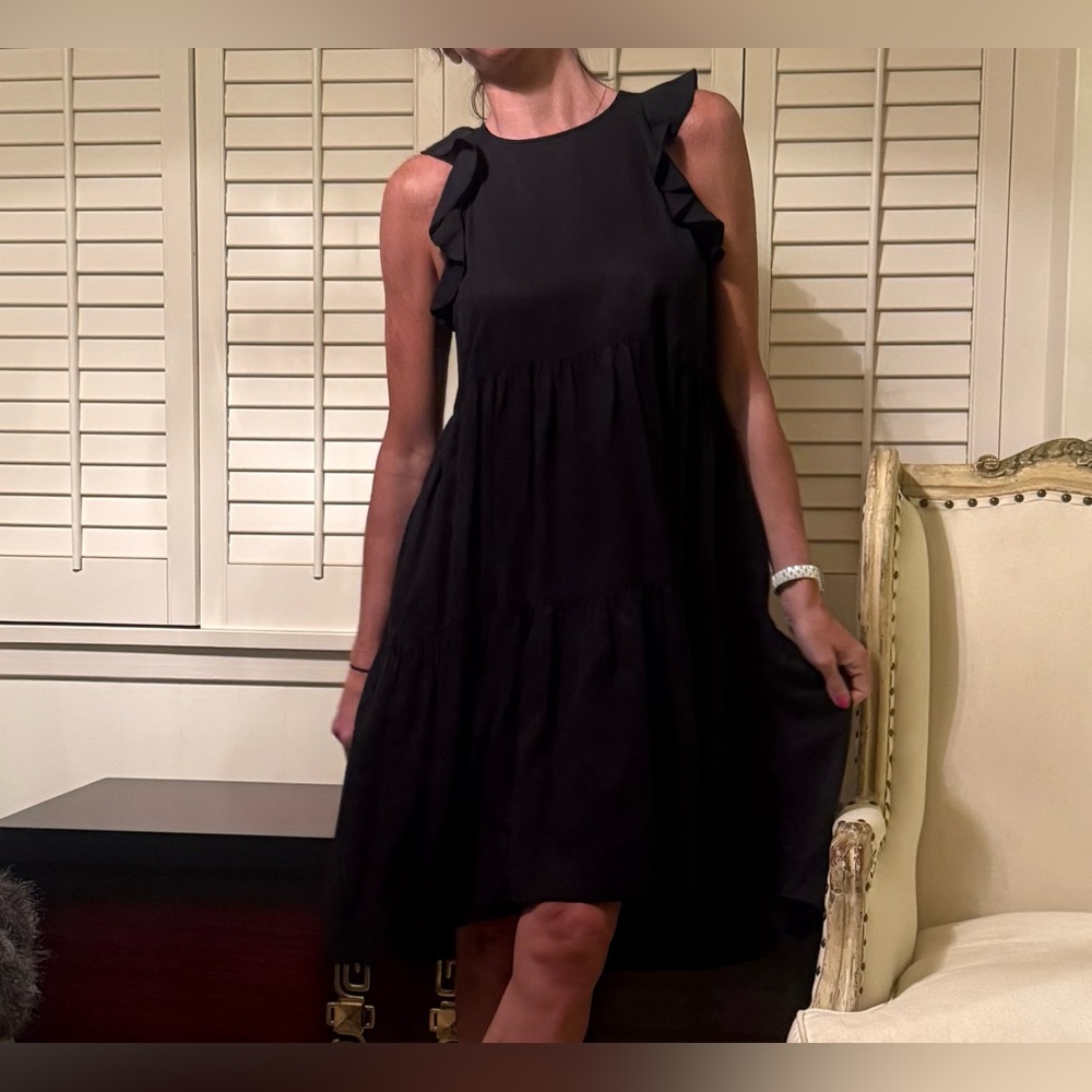 Ulla Johnson linen blend black tiered dress - Picture 8 of 16